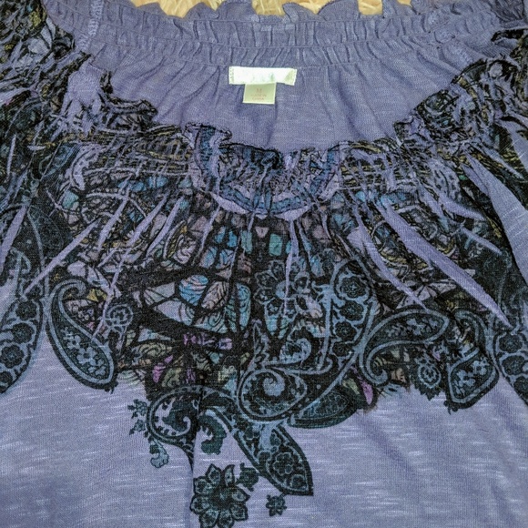 Xhilaration Heathered Purple On\Off Shoulder Shirt - Picture 3 of 4